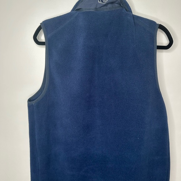 Vineyard Vines Harbor Fleece Vest Mens XS Texas State Navy Blue Full Zip - Picture 2 of 7